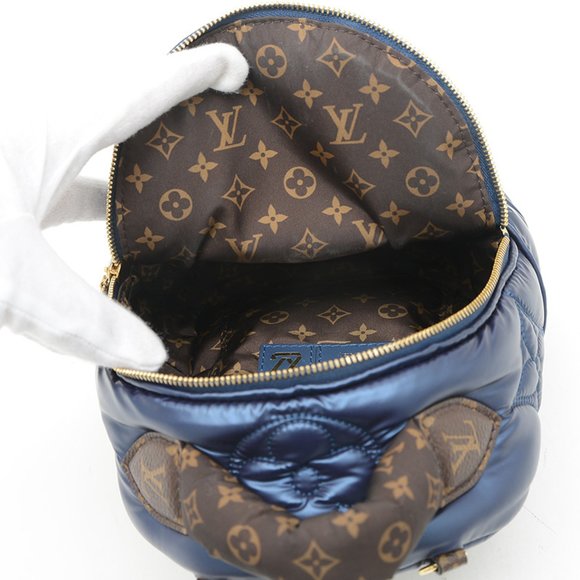 Louis Vuitton Monogram Palm Springs Backpack MINI Rucksack Blue Metallic M21060 - Picture 6 of 9